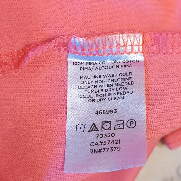 Ann Taylor Salmon Pink Puff-sleeve Pima Cotton Top, size XS - Picture 7 of 7